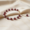 Deep Garnet Beaded Link Bracelet