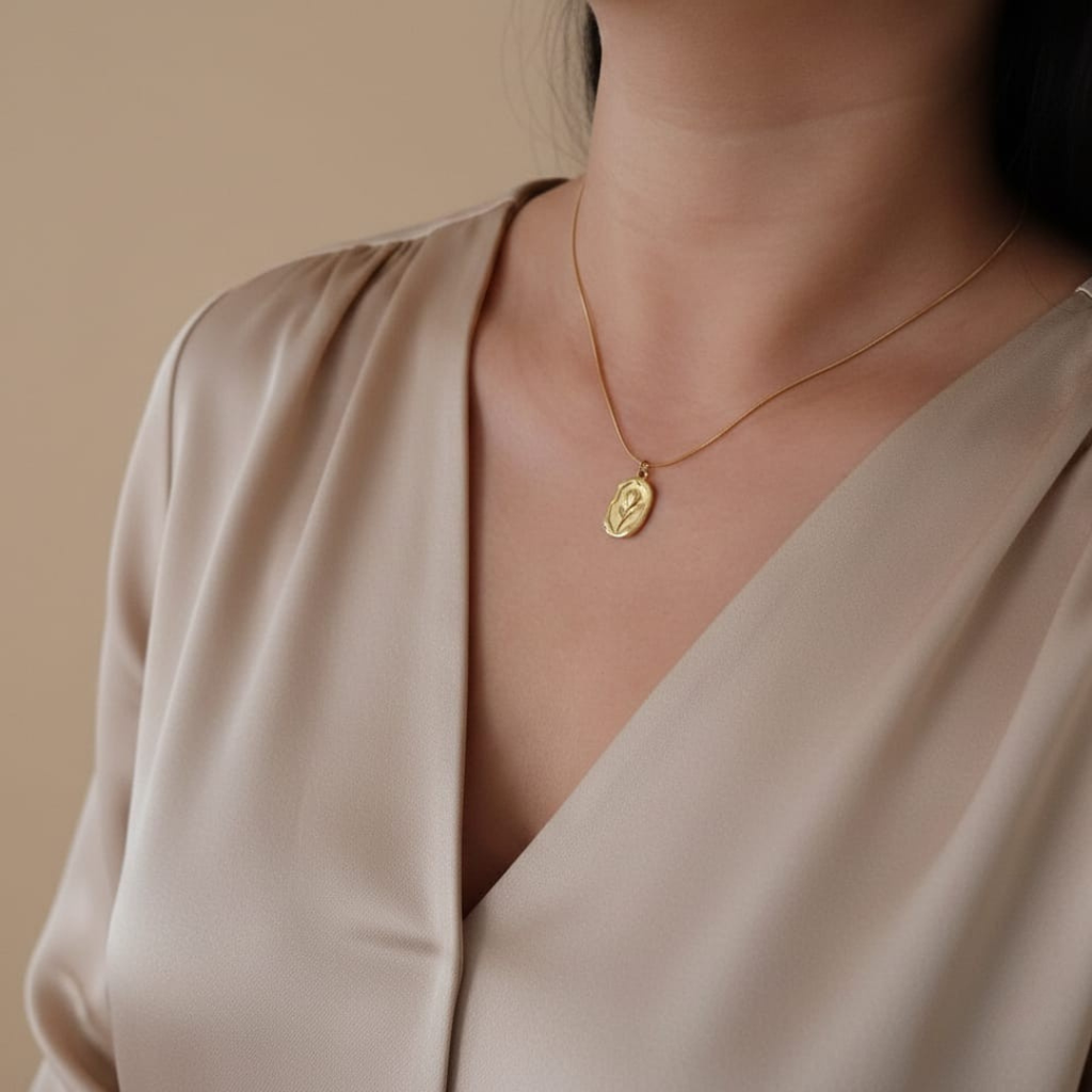 Vintage Rose Medallion Necklace