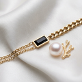 Onyx Luxe Gold Bracelet