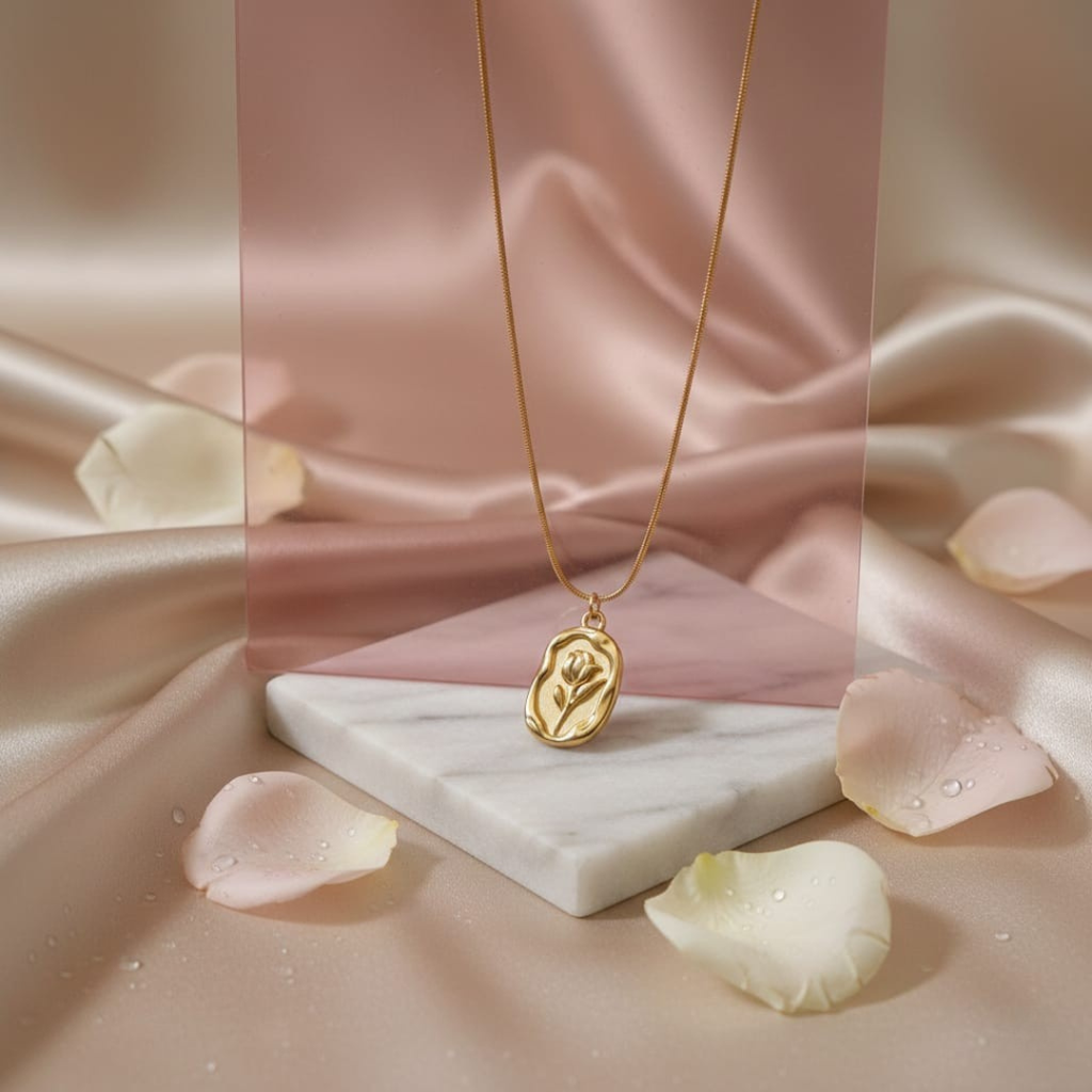 Vintage Rose Medallion Necklace