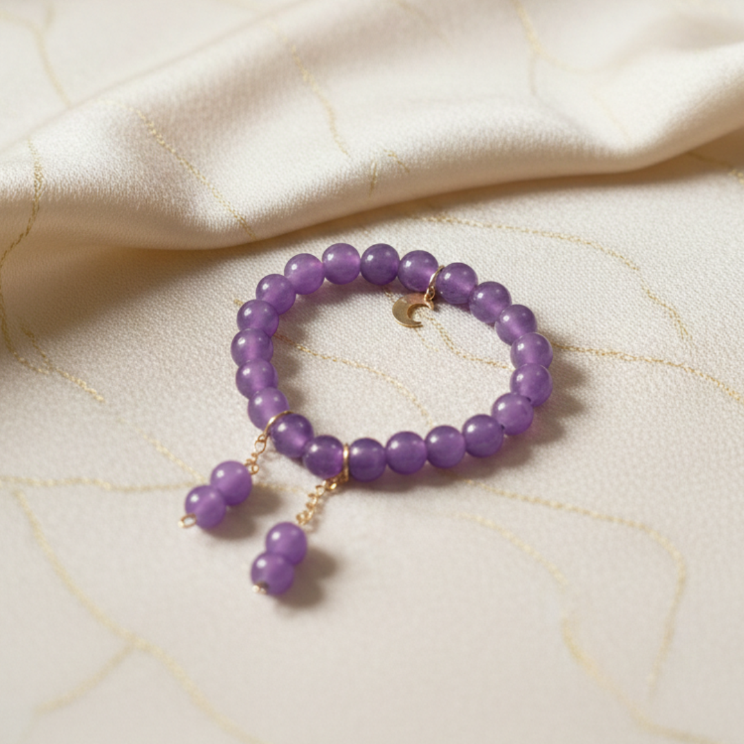 Lavender Amethyst Moon Bracelet