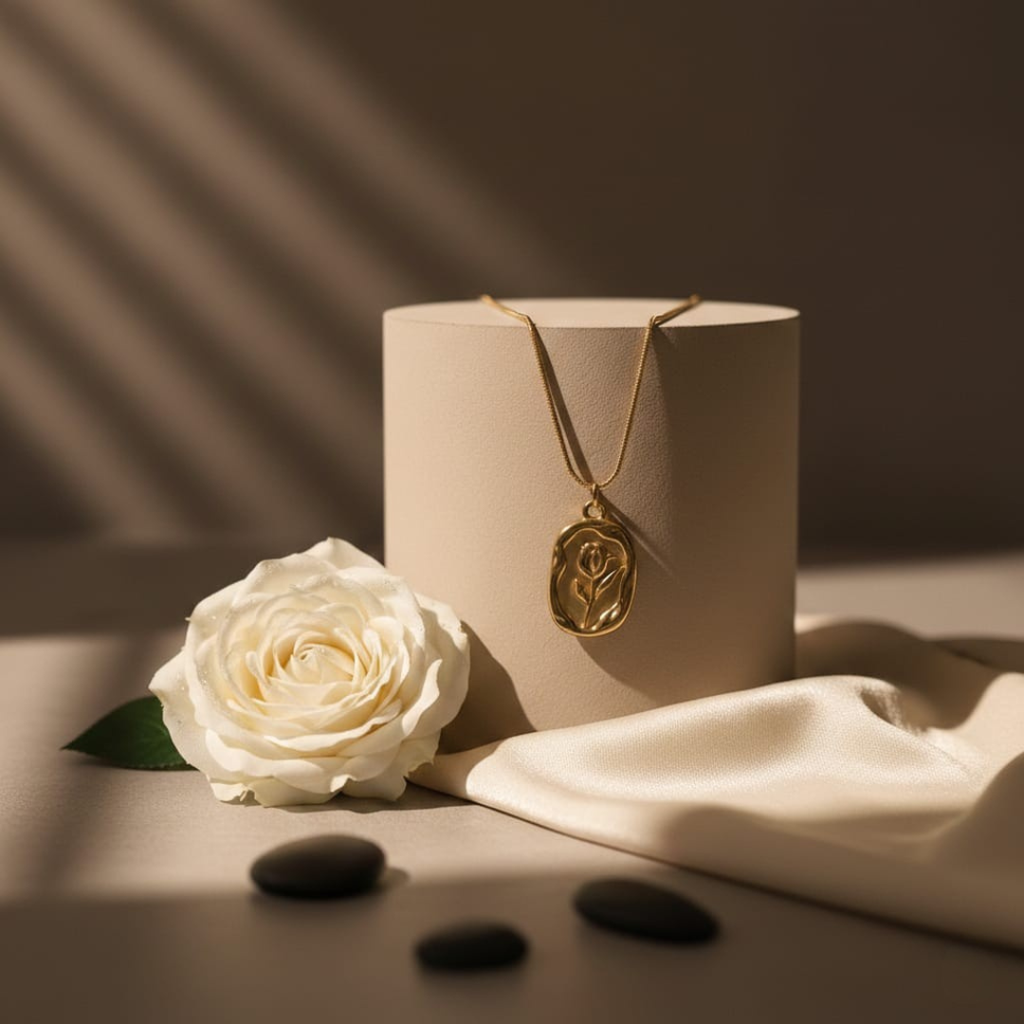 Vintage Rose Medallion Necklace