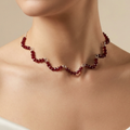 Ruby Scalloped Hand-Linked Necklace